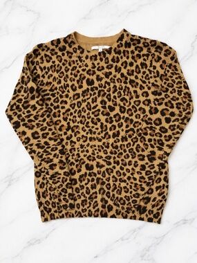 Alfred Sung Leopard Print Sweater - Size M - Soft Knit